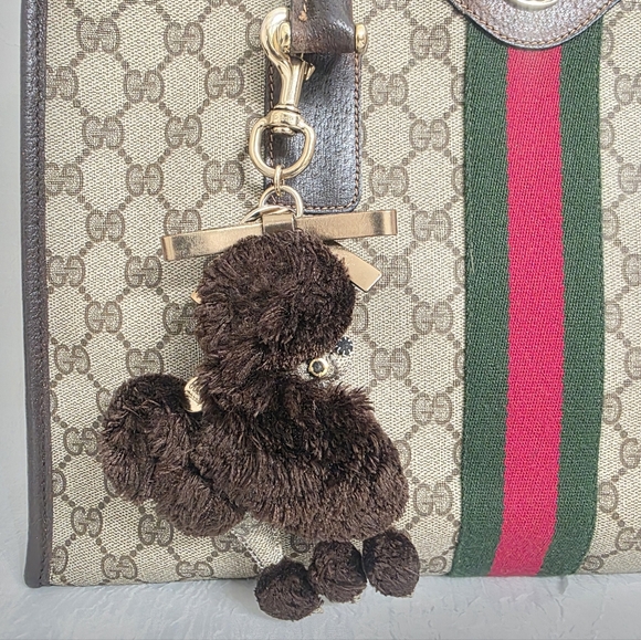 Auth Gucci Guccioli Poodles Lulu Leather Keyring/Bagcharm - Picture 3 of 9